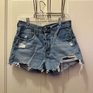 Levi’s 501s Distressed Denim Shorts